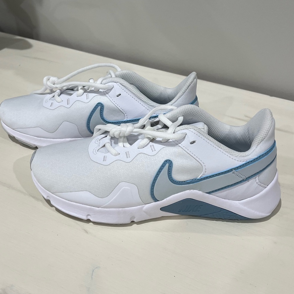 NWOT Nike White and Light Blue Athletic Shoes